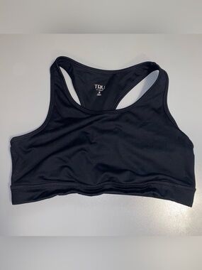 Tru by Torrid Size 0 Black Racerback Sports Bra with Support Band